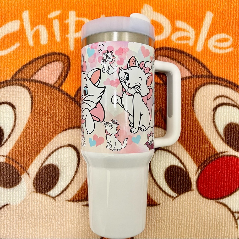 COPY - Disney Starbucks The Aristocats Marie 40 oz Tumbler/Water bottle/Mug wit… - Picture 3 of 4